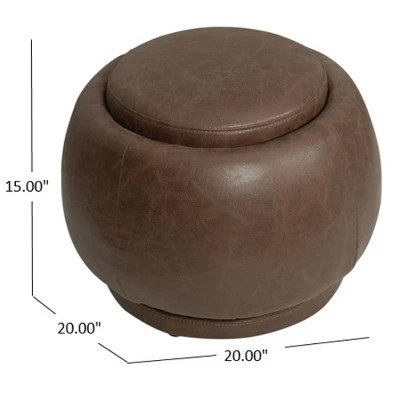 eLuxury Leatherette Swivel Storage Ottoman 5 eLuxury Leatherette Swivel Storage Ottoman - Image 3