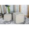 Olivia & May Set of 2 Contemporary Square Storage Stools Beige - Olivia & May 1 Olivia & May Set of 2 Contemporary Square Storage Stools Beige - Olivia & May -Ottomans Official Shop unnamed file 10030