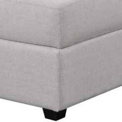 Storage Ottoman with Fabric Upholstery and Tapered Legs Gray - Benzara -Ottomans Official Shop unnamed file 10049