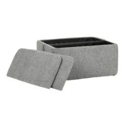 Stout Storage Ottoman Polyester/Metal/Wood Light Gray - LumiSource -Ottomans Official Shop unnamed file 10061