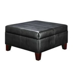 Bert Square Faux Leather Storage Ottoman Black - Dorel Living -Ottomans Official Shop unnamed file 10077