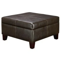 Bert Square Faux Leather Storage Ottoman Black - Dorel Living -Ottomans Official Shop unnamed file 10078