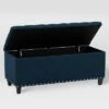 Boston Tufted Fabric Storage Ottoman Navy Blue - CorLiving -Ottomans Official Shop unnamed file 10079