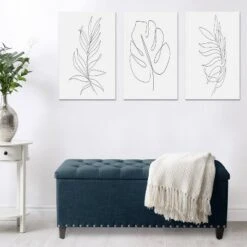 Boston Tufted Fabric Storage Ottoman Navy Blue - CorLiving -Ottomans Official Shop unnamed file 10081