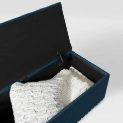 Boston Tufted Fabric Storage Ottoman Navy Blue - CorLiving -Ottomans Official Shop unnamed file 10085