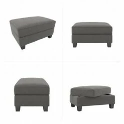 Stockton Storage Ottoman Herringbone Fabric - Bush Furniture Beige -Ottomans Official Shop unnamed file 10116