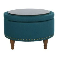 Alloway Storage Ottoman - OSP Home Furnishings Pewter
