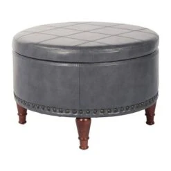 Alloway Storage Ottoman - OSP Home Furnishings Pewter -Ottomans Official Shop unnamed file 10150