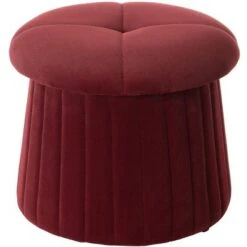 Fabulaxe Modern Tufted Velvet Mushroom Shape Storage Ottoman Storage Stool Trunk -Ottomans Official Shop unnamed file 10159