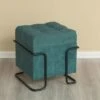Fabulaxe Square Fabric Storage Ottoman with Black Metal Frame -Ottomans Official Shop unnamed file 10160
