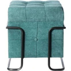 Fabulaxe Square Fabric Storage Ottoman with Black Metal Frame -Ottomans Official Shop unnamed file 10163