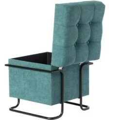 Fabulaxe Square Fabric Storage Ottoman with Black Metal Frame -Ottomans Official Shop unnamed file 10164