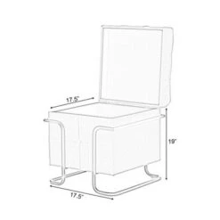 Fabulaxe Square Fabric Storage Ottoman with Black Metal Frame -Ottomans Official Shop unnamed file 10166