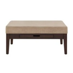 Mclaren Espresso Finish Linen Square Storage Ottoman - Inspire Q Dark Gray -Ottomans Official Shop unnamed file 10180
