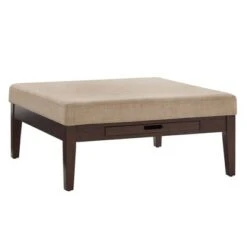 Mclaren Espresso Finish Linen Square Storage Ottoman - Inspire Q Dark Gray -Ottomans Official Shop unnamed file 10184