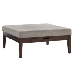 Mclaren Espresso Finish Linen Square Storage Ottoman - Inspire Q Dark Gray -Ottomans Official Shop unnamed file 10186