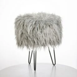 Patrice Faux Fur Stool - Buylateral Gray 9 Patrice Faux Fur Stool - Buylateral Gray -Ottomans Official Shop unnamed file 10232