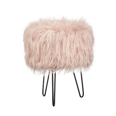 Patrice Faux Fur Stool - Buylateral Gray 7 Patrice Faux Fur Stool - Buylateral Gray - Image 5