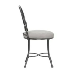 19" O'Malley Metal Vanity Stool - Hillsdale Furniture Metallic Gray -Ottomans Official Shop unnamed file 10237