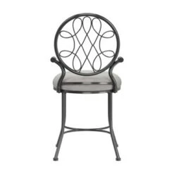 19" O'Malley Metal Vanity Stool - Hillsdale Furniture Metallic Gray -Ottomans Official Shop unnamed file 10238