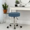 24.5" Nora Tufted Backless Adjustable Metal Vanity and Office Stool with Casters - Hillsdale Furniture Blue -Ottomans Official Shop unnamed file 10247