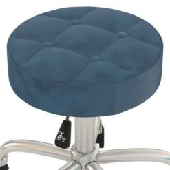 24.5" Nora Tufted Backless Adjustable Metal Vanity and Office Stool with Casters - Hillsdale Furniture Blue -Ottomans Official Shop unnamed file 10251