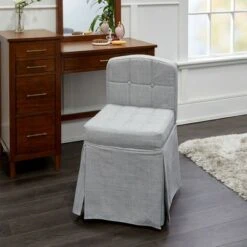 Skirted Tufted Vanity Seat Gray - Silverwood 5 Skirted Tufted Vanity Seat Gray - Silverwood -Ottomans Official Shop unnamed file 10273
