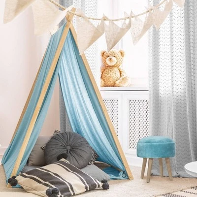 Mila Backless Vanity Ottoman Stool Teal - Hillsdale Furniture 3 Mila Backless Vanity Ottoman Stool Teal - Hillsdale Furniture