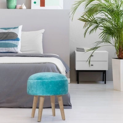 Mila Backless Vanity Ottoman Stool Teal - Hillsdale Furniture 8 Mila Backless Vanity Ottoman Stool Teal - Hillsdale Furniture - Image 6