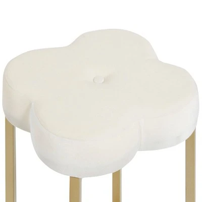 Quatrefoil Vanity Seat - Silverwood Gray Velvet 3 Quatrefoil Vanity Seat - Silverwood Gray Velvet