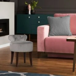 22.5" Lena Wood and Upholstered Vanity Stool - Hillsdale Furniture Pink -Ottomans Official Shop unnamed file 10306