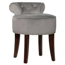 22.5" Lena Wood and Upholstered Vanity Stool - Hillsdale Furniture Pink -Ottomans Official Shop unnamed file 10308