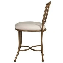 19.5" Emerson Metal Vanity Stool - Hillsdale Furniture Silver -Ottomans Official Shop unnamed file 10347