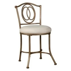 19.5" Emerson Metal Vanity Stool - Hillsdale Furniture Silver -Ottomans Official Shop unnamed file 10351