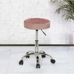 Nora Tufted Adjustable Backless Metal Vanity Stool Pink - Hillsdale Furniture -Ottomans Official Shop unnamed file 10375