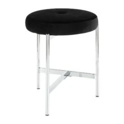 Chloe Contemporary Vanity Stool Chrome Metal - LumiSource White/chrome -Ottomans Official Shop unnamed file 10387