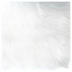 Faux Fur Rectangle Bench White - HomePop