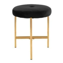 Chloe Contemporary Vanity Stool Gold Metal - LumiSource Black/gold -Ottomans Official Shop unnamed file 10410