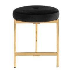 Chloe Contemporary Vanity Stool Gold Metal - LumiSource Black/gold -Ottomans Official Shop unnamed file 10411
