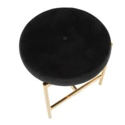 Chloe Contemporary Vanity Stool Gold Metal - LumiSource Black/gold -Ottomans Official Shop unnamed file 10412