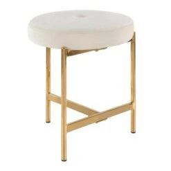 Chloe Contemporary Vanity Stool Gold Metal - LumiSource Black/gold -Ottomans Official Shop unnamed file 10417