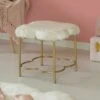 Fabulaxe Cloud Shaped White Fur Gold Vanity Stool -Ottomans Official Shop unnamed file 10423