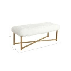 Faux Fur Rectangle Bench White - HomePop -Ottomans Official Shop unnamed file 1045