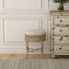 18.5" Villa III Upholstered Backless Metal Vanity Stool Beige - Hillsdale Furniture