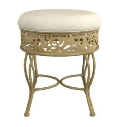 18.5" Villa III Upholstered Backless Metal Vanity Stool Beige - Hillsdale Furniture 15 18.5" Villa III Upholstered Backless Metal Vanity Stool Beige - Hillsdale Furniture -Ottomans Official Shop unnamed file 10461