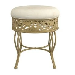 18.5" Villa III Upholstered Backless Metal Vanity Stool Beige - Hillsdale Furniture 16 18.5" Villa III Upholstered Backless Metal Vanity Stool Beige - Hillsdale Furniture -Ottomans Official Shop unnamed file 10462