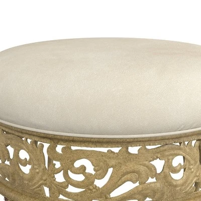18.5" Villa III Upholstered Backless Metal Vanity Stool Beige - Hillsdale Furniture 8 18.5" Villa III Upholstered Backless Metal Vanity Stool Beige - Hillsdale Furniture - Image 7