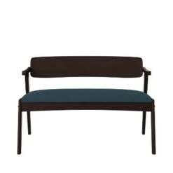Millie Arm Dining Bench with Brown Finish Wood Back - Handy Living
