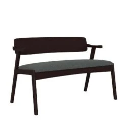 Millie Arm Dining Bench with Brown Finish Wood Back - Handy Living -Ottomans Official Shop unnamed file 1065