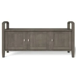 44" Norfolk Solid Wood Entryway Storage Bench - WyndenHall Rustic Natural Aged Brown -Ottomans Official Shop unnamed file 1070